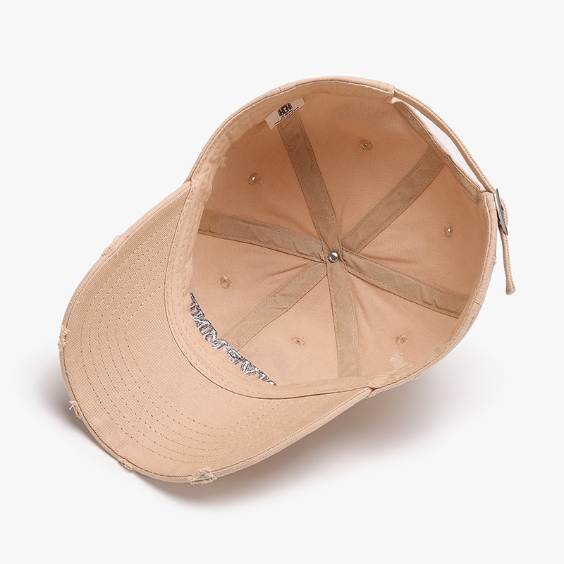 Tor Zur Wildnis Washed Distressed Letter Embroidery Unisex Fashion Baseball Spring Soft Top Outdoor Sports Cap_voghion.com