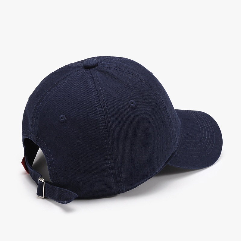 Tor Zur Wildnis Navy Blue Spring Soft Top Unisex Large Head Circumference Letter Embroidery Cap Washed Outdoor Fashion Simple Baseball_voghion.com