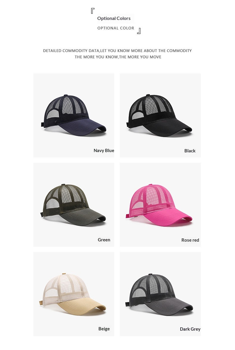 Mesh Baseball Cap For Women Sunshade Breathable Summer Hat_voghion.com