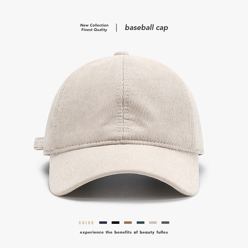 Baseball Cap Corduroy Sun Hat Plain Unisex For Outdoor Wear_voghion.com