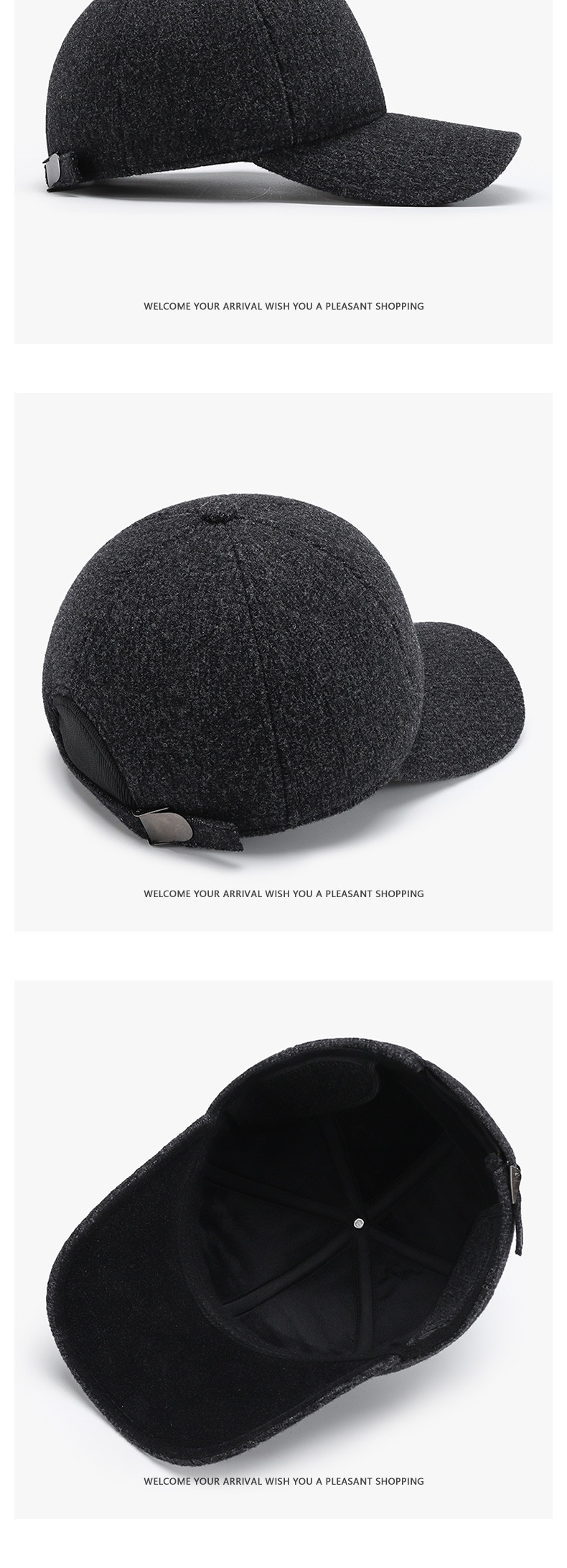 Varm duckbill keps i ull för män höst och vinter_voghion.com