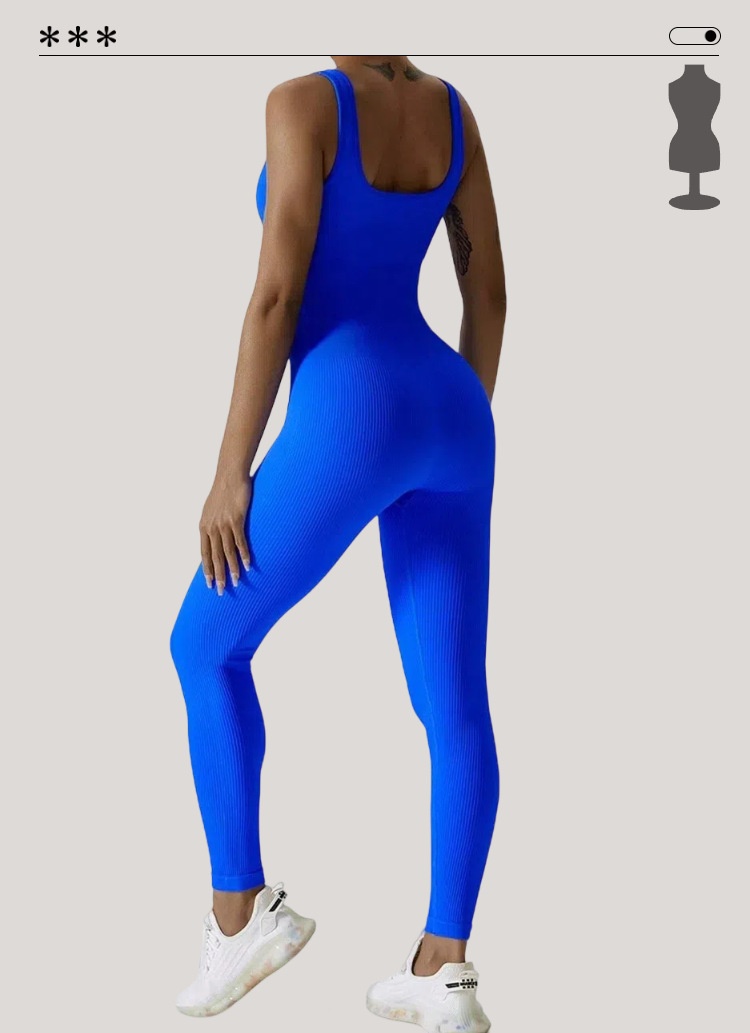 Seamless Ribbed Yoga Bodysuit High Elastic Tight Fitting_voghion.com