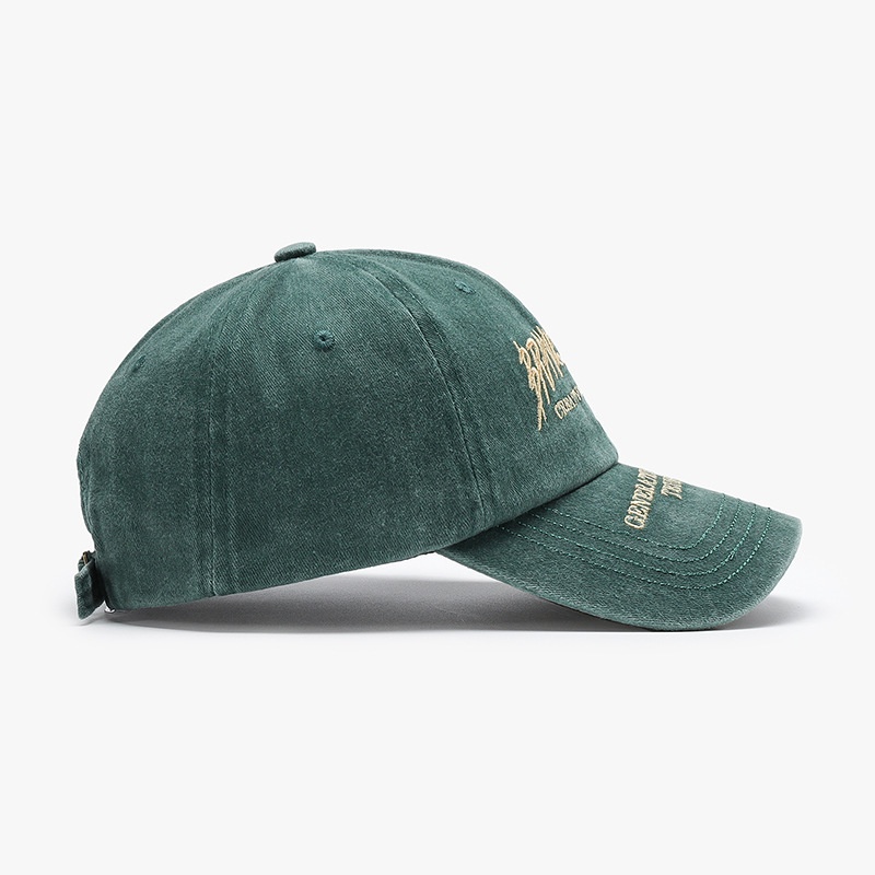 Tor Zur Wildnis Spring And Autumn Trend Faded Hat Couple Street Retro Washed Cotton Letter Embroidery Soft Top Sunshade Baseball Cap_voghion.com