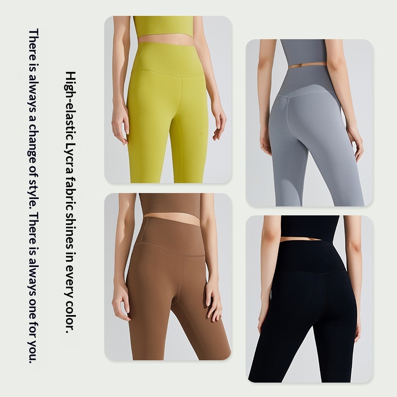 Nieuwe Lycra Cloud Feel voor dames, perzikvormige hardloop-, sport- en yogakleding, hoge taille, heuplift, strakke fitnessbroek_voghion.com