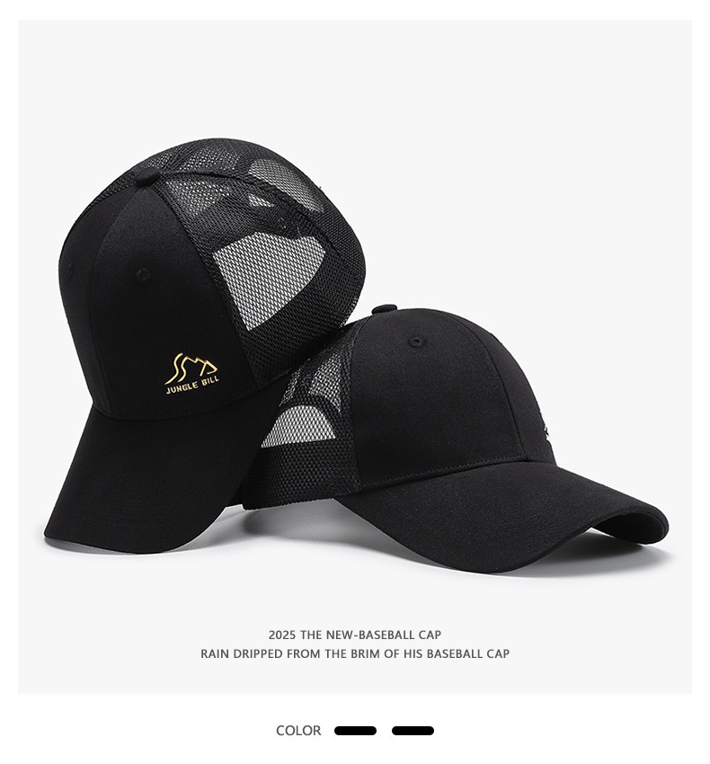 Tor Zur Wildnis Spring And Summer Hard Top Mesh Letter Unisex Black Baseball Cross-Border Outdoor Sun Protection Duckbill Cap_voghion.com