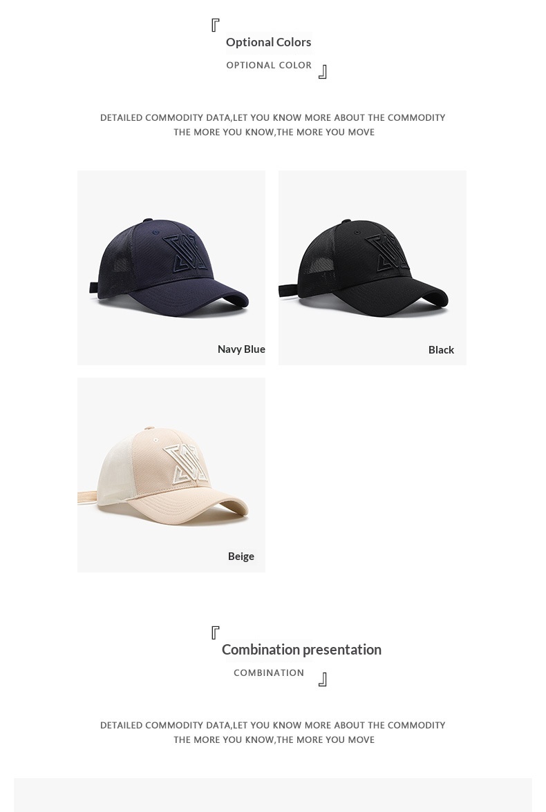 Gorra de béisbol de malla transpirable con visera deportiva_voghion.com