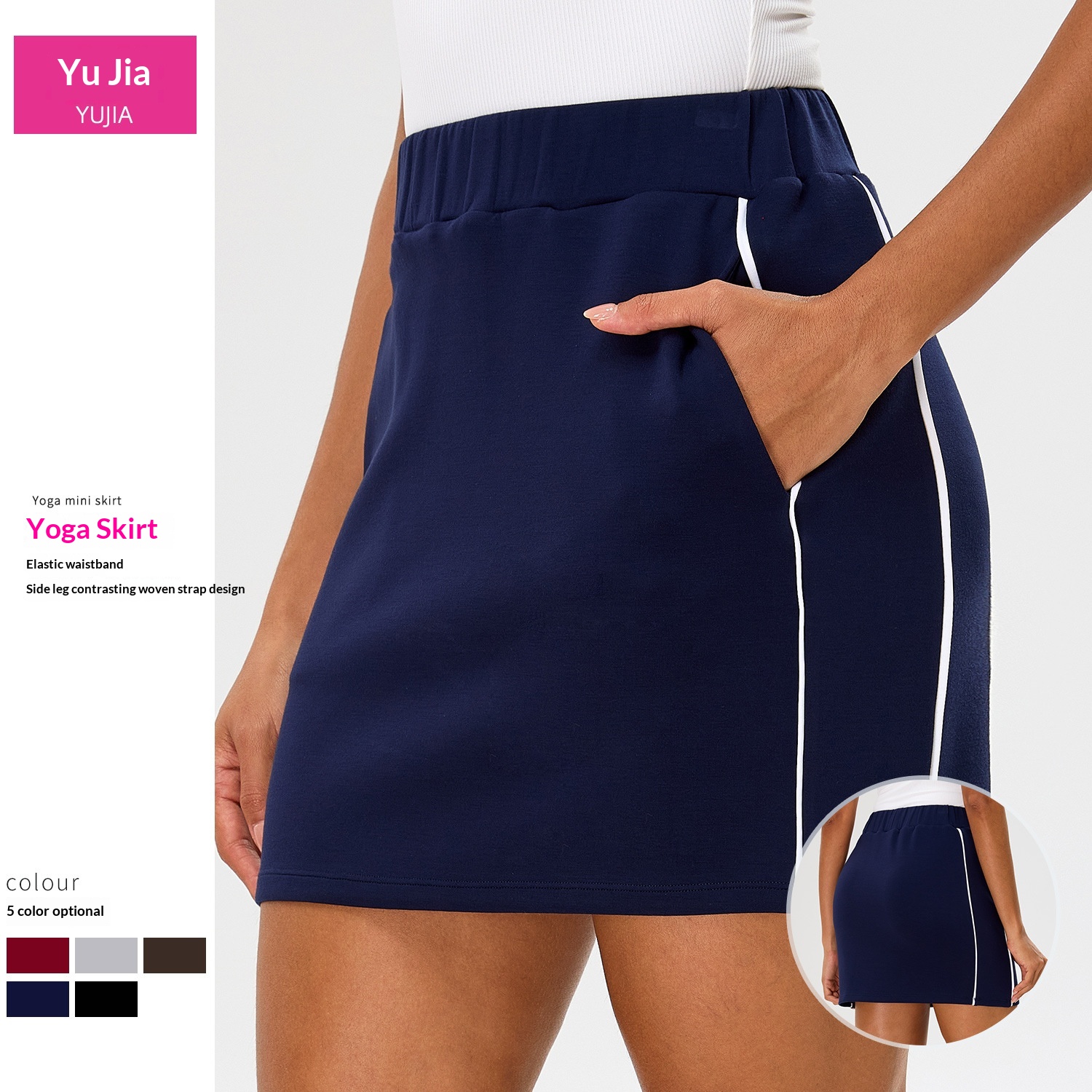 Nieuwe stijl 2026: een stijlvolle, kleurrijke A-lijn rok voor dames, een afslankende mini-sport- en fitnessrok met accentuerende details._voghion.com
