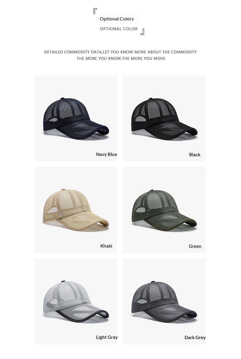 Ventilerande mesh basebollkeps för solskydd för herr och dam_voghion.com