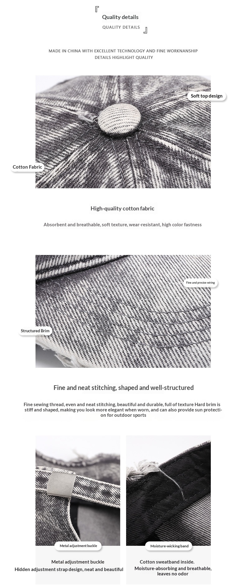 Breathable Baseball Cap For Outdoor Sports, Washed Style For Men_voghion.com