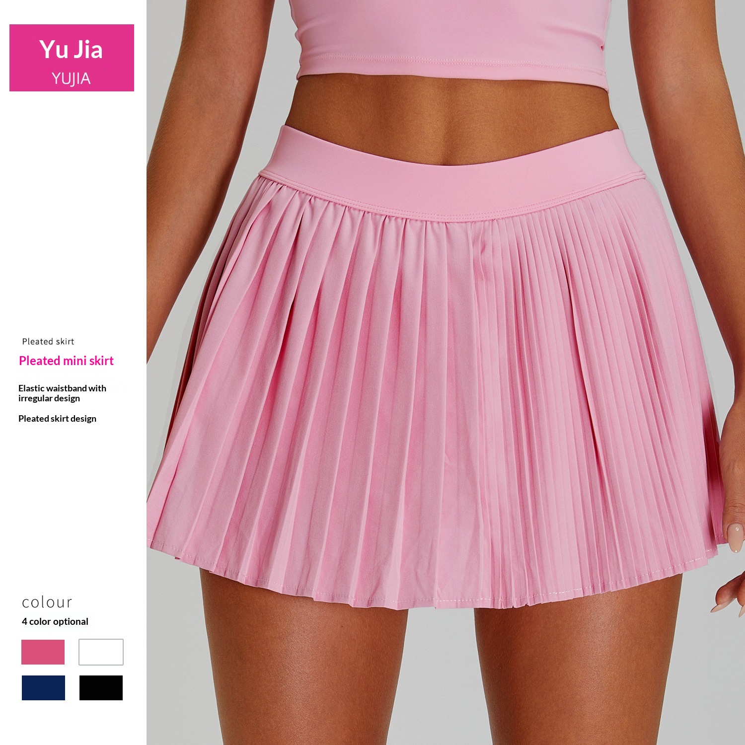 Cross-Border New Irregular Pleated Sports Outdoor Casual Running Fitness Anti-Exposure Yoga Short Tennis Skirt_voghion.com