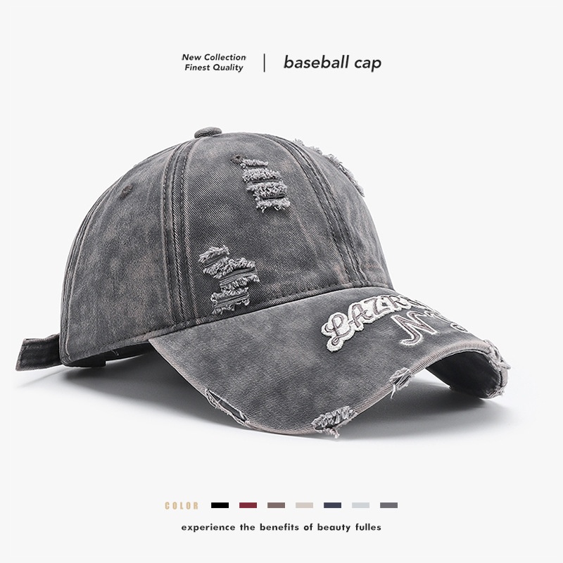 Tor Zur Wildnis High-End Personality Ins Style Vintage Embroidered Baseball Cap For Women, Versatile, Face-Slimming Duckbill Cap, Spring_voghion.com