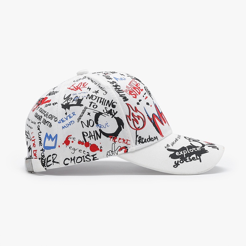 Tor Zur Wildnis INS Sunshade Sun Protection Casual Trendy Women Cartoon Graffiti Print Cap Student Baseball Hat Spring Summer New_voghion.com