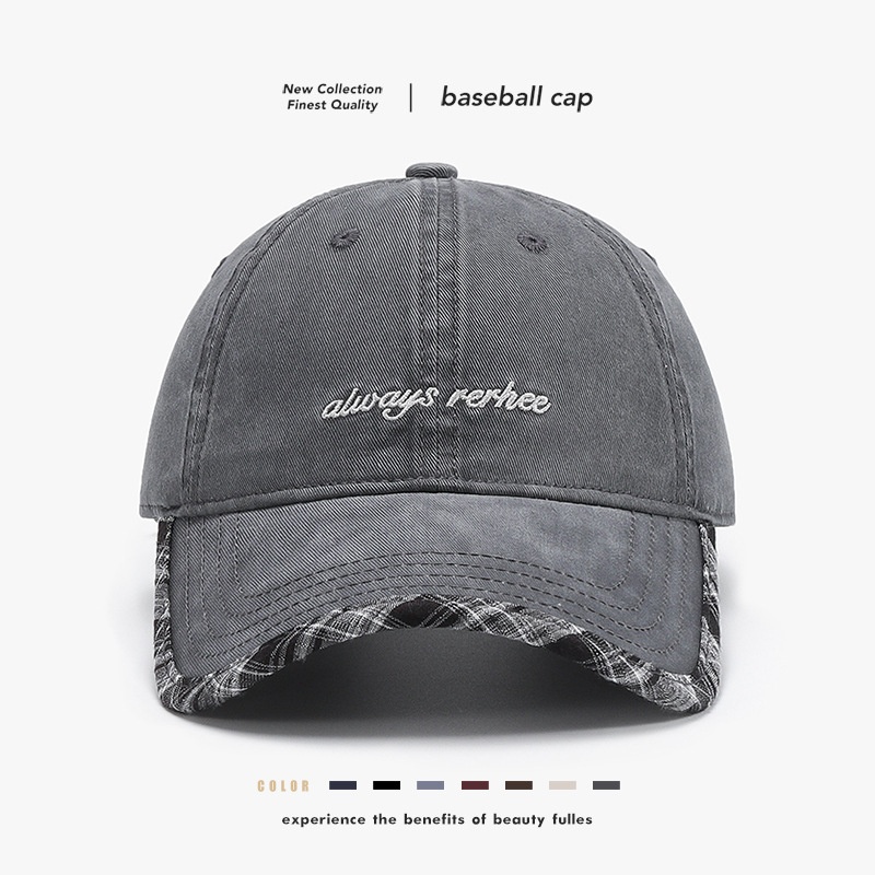 Retro baseballpet met geborduurde letters voor dames en heren_voghion.com