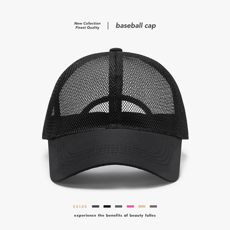 Mesh Baseball Cap For Women Sunshade Breathable Summer Hat_voghion.com