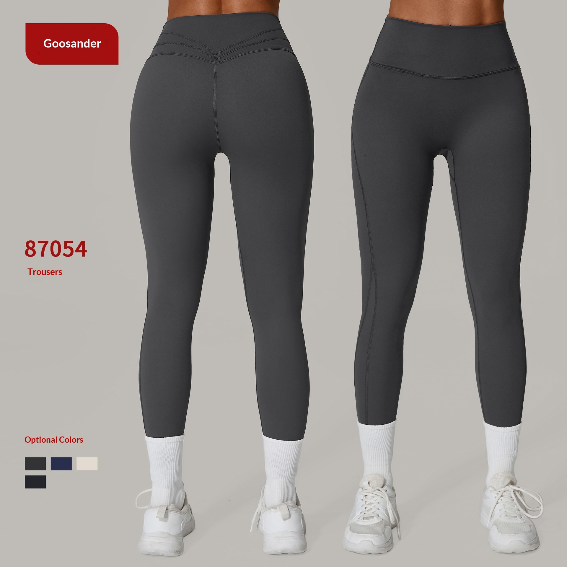 Outdoor Running Fitness Hip Lift Spliced Knitted Tight High Waist Breathable Sports Yoga Pants 87054_voghion.com
