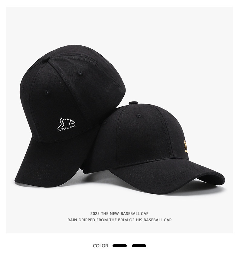 Tor Zur Wildnis Spring And Autumn Hard Top Letter Small Face Men's Baseball Cross-Border Outdoor Curved Brim Fashion Black Duckbill Cap_voghion.com