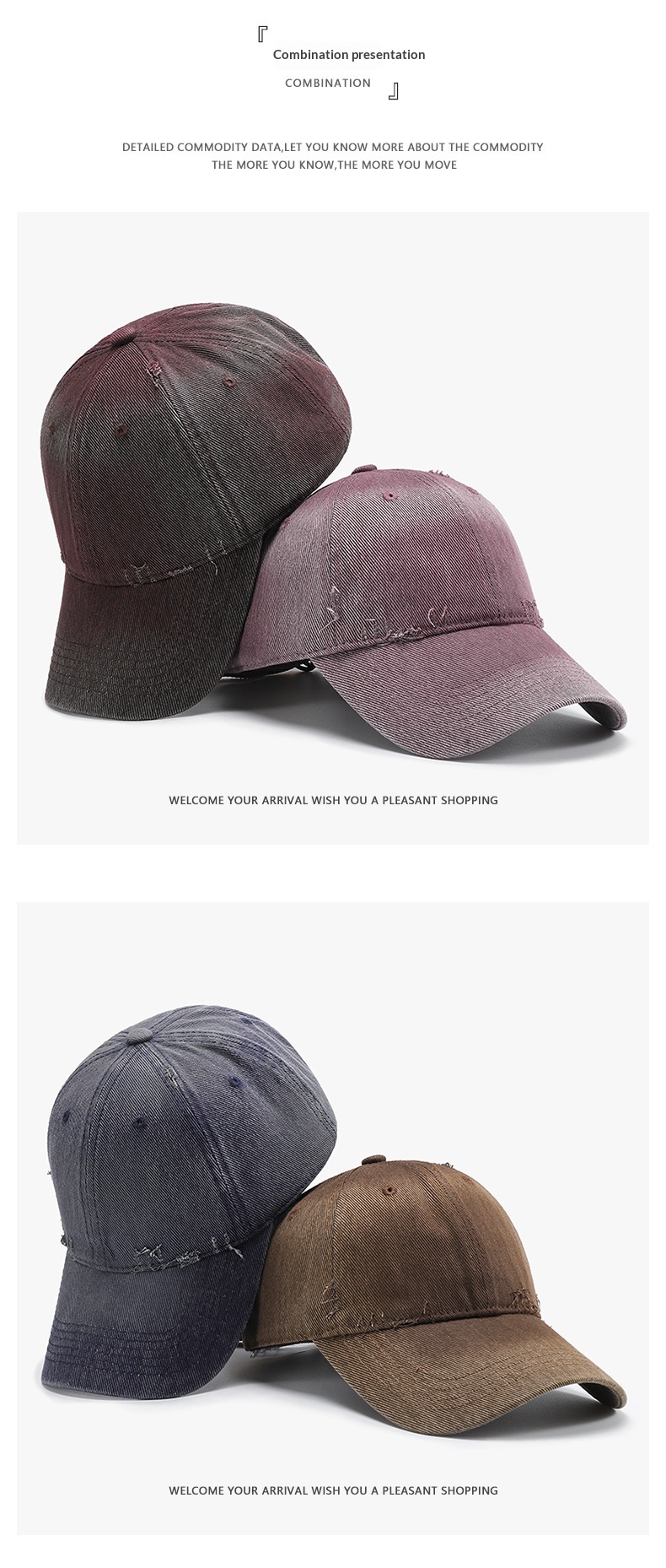 Gewassen vintage baseballpet voor dames in retro stijl_voghion.com