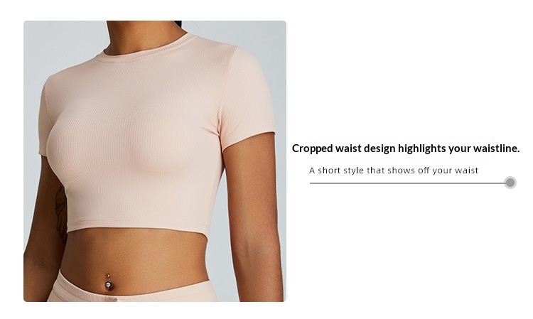 European And American Style Threaded Tight-Fitting Short-Sleeve Bare-Feel Yoga For Women Quick-Dry Flared Pants Fitness_voghion.com