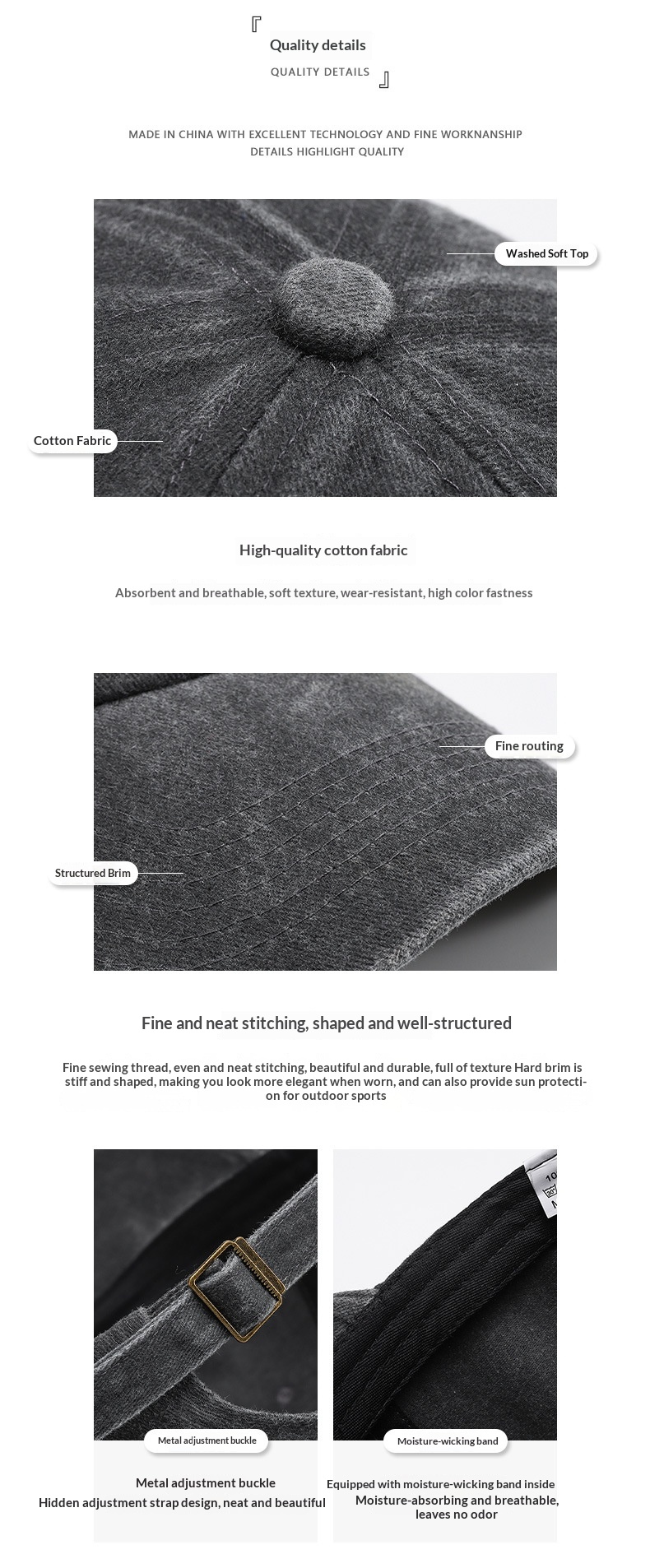 Duckbill Cap Women Retro Style Plain Baseball Cap Spring Summer_voghion.com