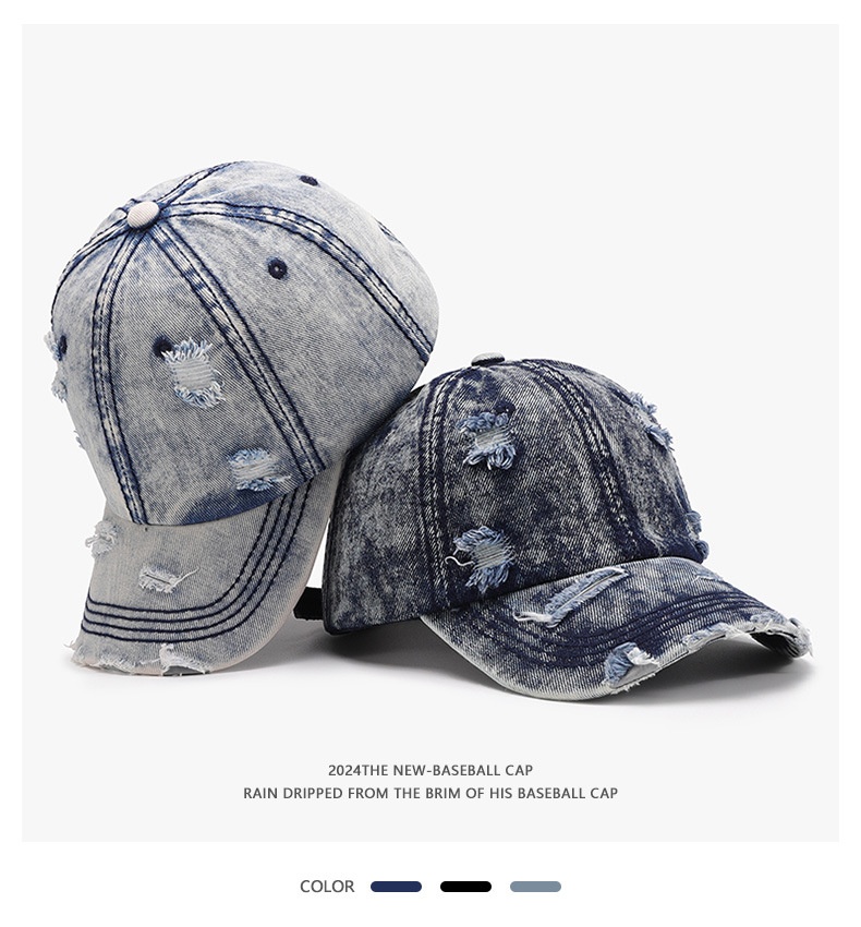 Washed Distressed Baseball Cap For Men And Women, Breathable Hat_voghion.com