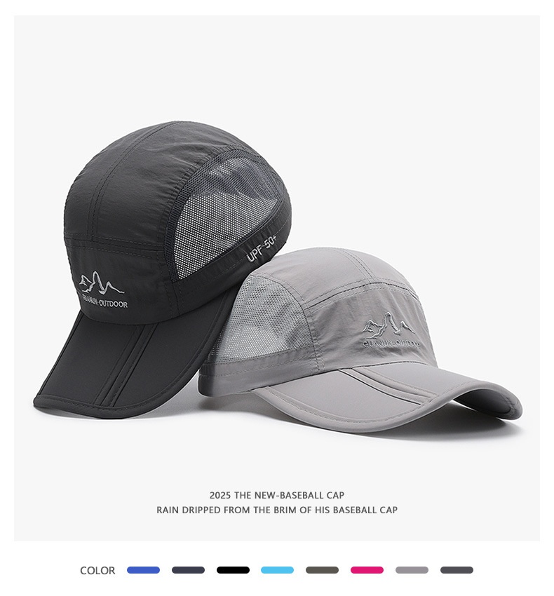 Tor Zur Wildnis Summer Outdoor Protection Casual Sports Sun Foldable Brim Breathable Quick-Dry Baseball Mesh Hat_voghion.com