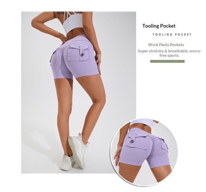 Fitness yoga shorts voor dames sneldrogend met push-up_voghion.com