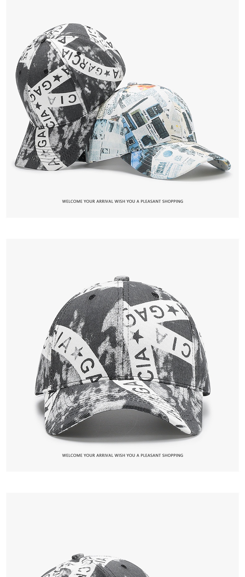 Printed Cotton Baseball Cap For Men And Women Graffiti Style_voghion.com