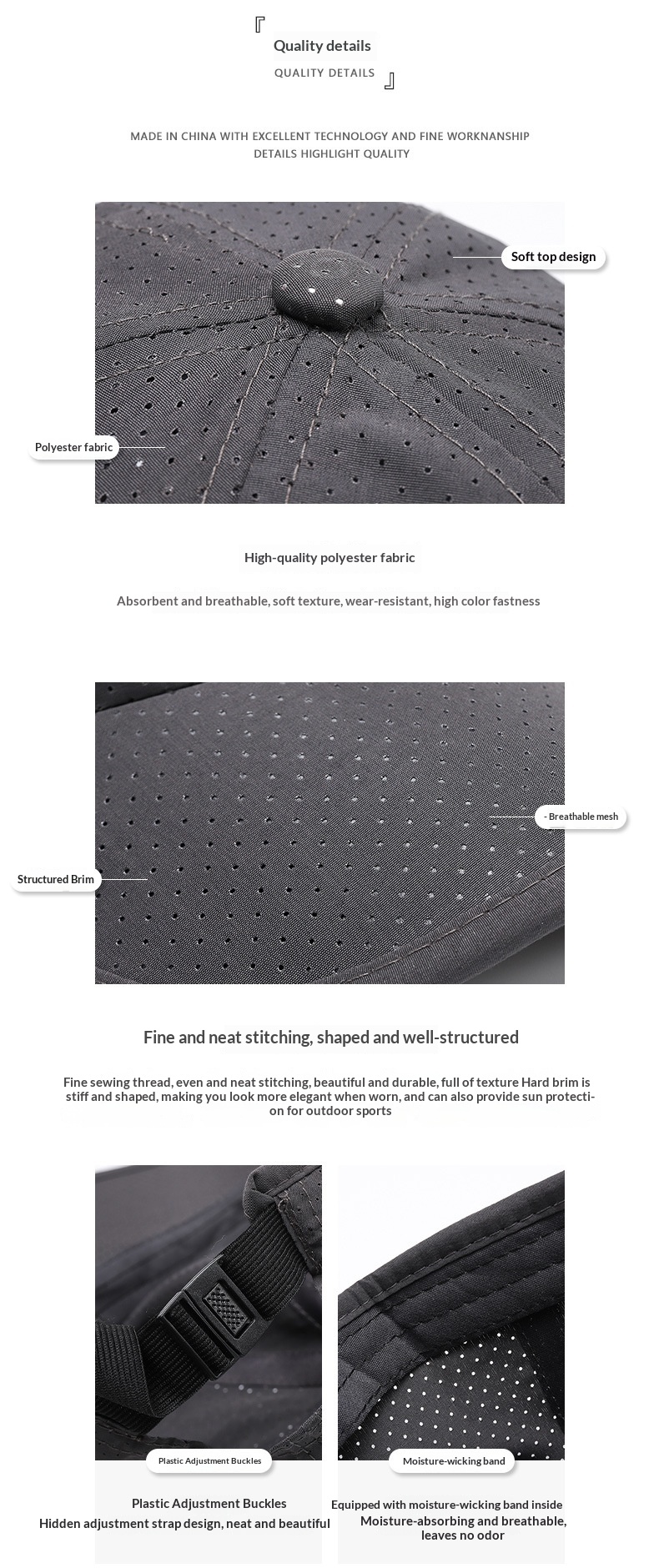 Baseball Cap Sun Protection Hat Lightweight Quick-dry For Outdoor_voghion.com