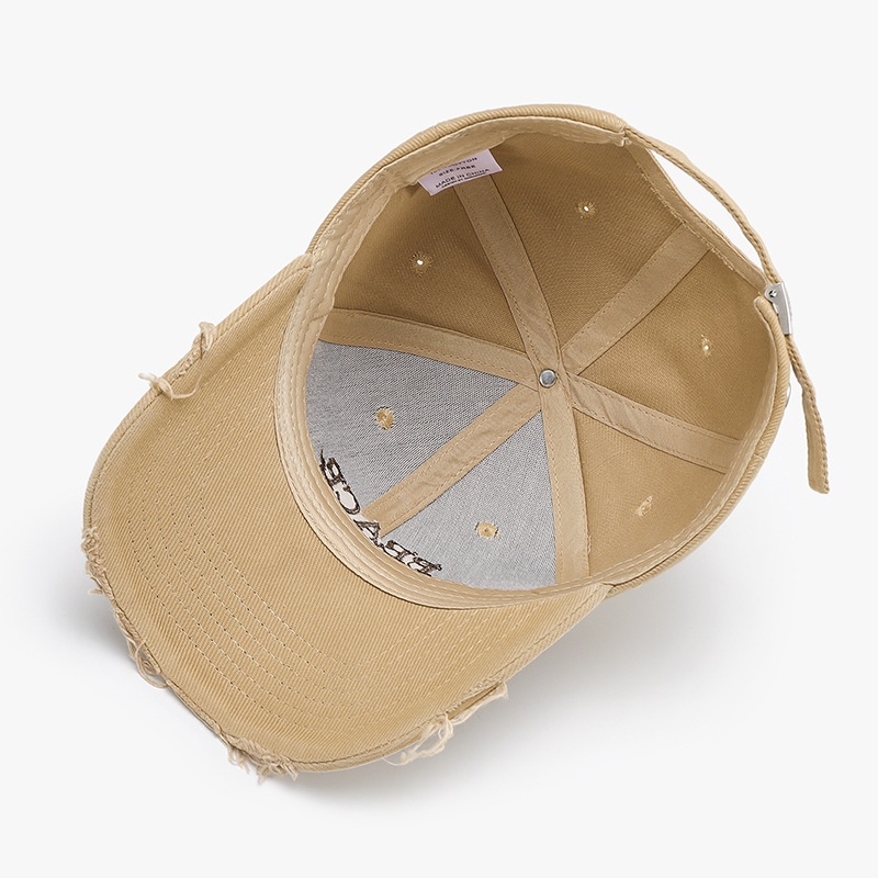 Tor Zur Wildnis New Style Distressed Embroidered Letter Hard Duckbill Hat For Men Women, Spring Autumn, Large Head Circumference, Wide_voghion.com