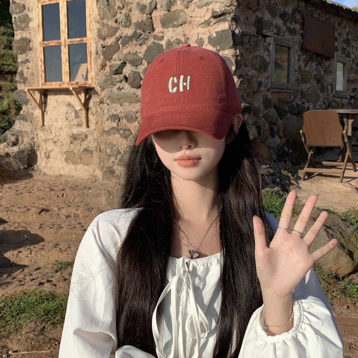 Tor Zur Wildnis Nuovo Cappello con Lettera Ricamata con Top Morbido, Dimagrimento del Viso, Berretto a Becco d'anatra in Stile Coreano da Baseball Versatile Primavera Autunno, Sole_voghion.com
