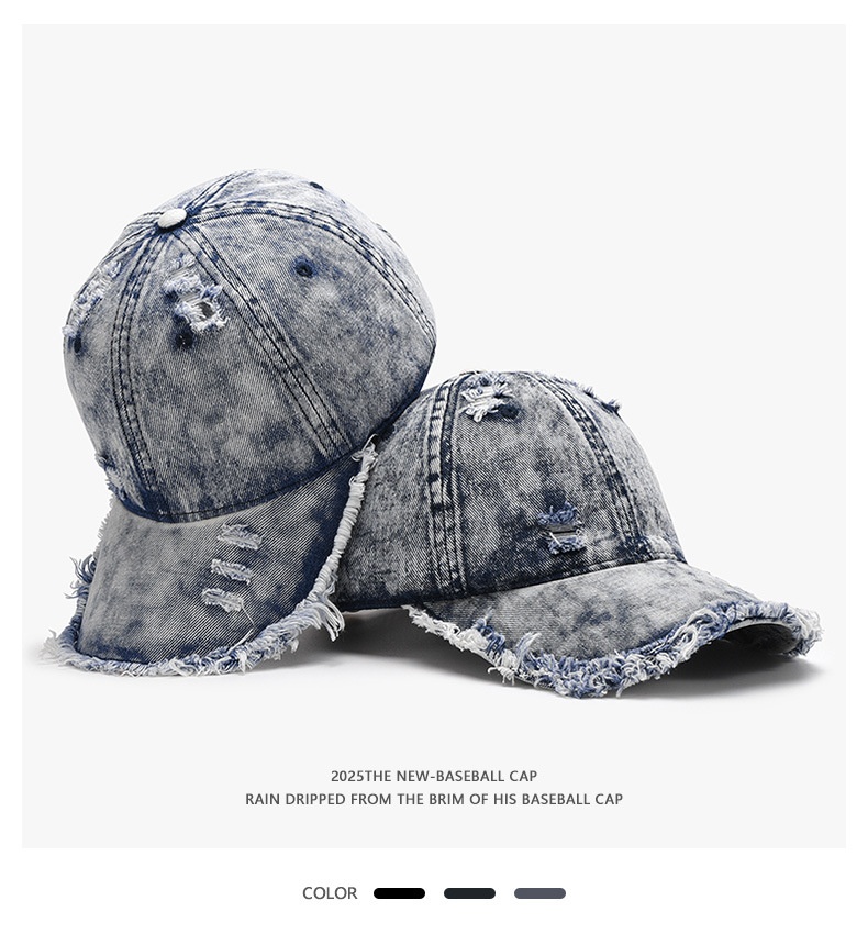 Baseball Cap Sunshade Duckbill Cap Distressed Style For Outdoor_voghion.com