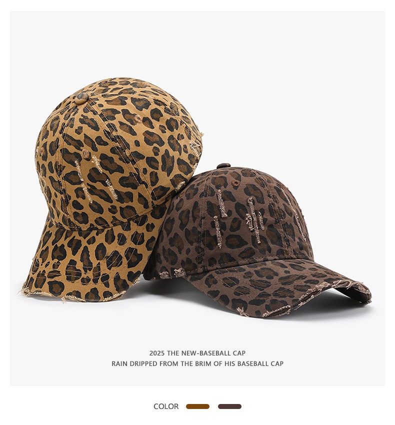 Leopardmintás baseball sapka nőknek vintage stílusú_voghion.com