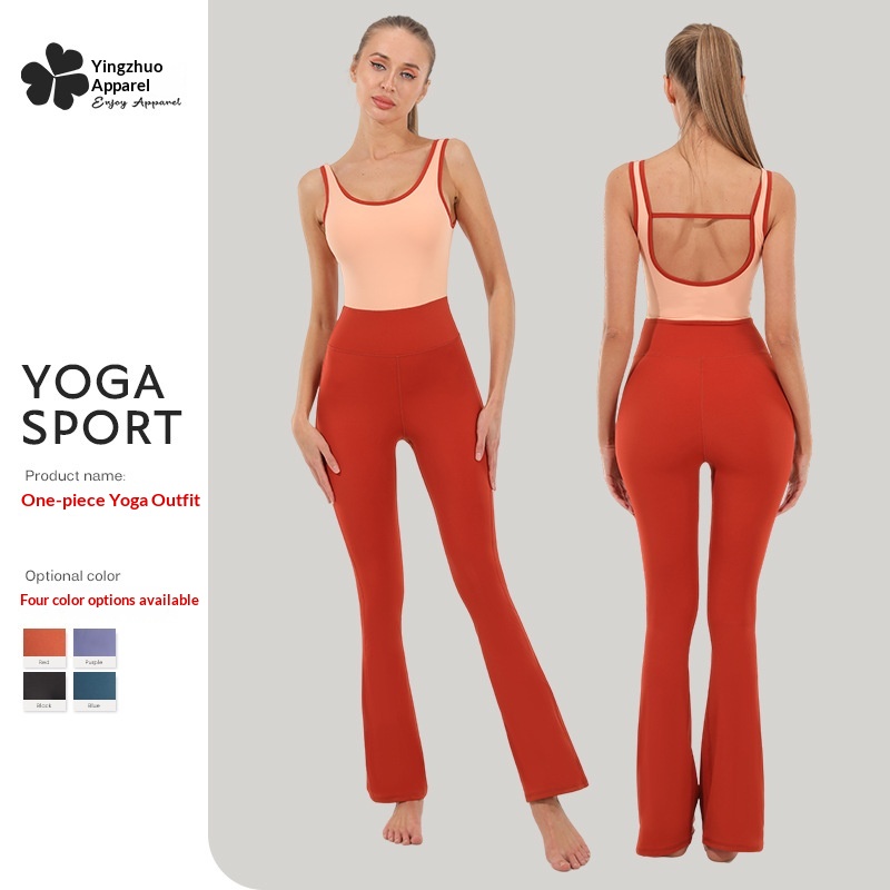 Cross-Border Neues ausgestelltes Einteiler-Hosen-Set für Damen, Fitness, Sport, Training, Yoga – Großhandel_voghion.com