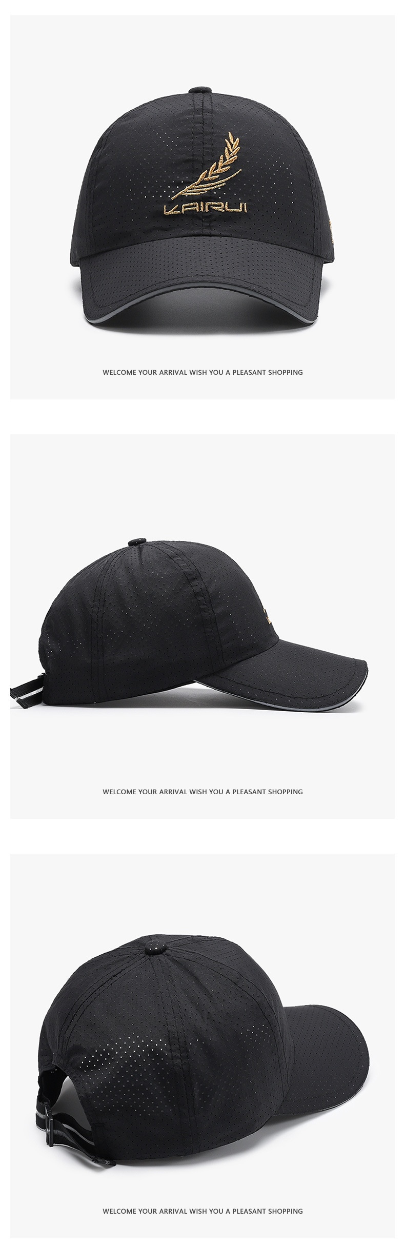 Gorra de béisbol transpirable secado rápido para deporte unisex_voghion.com