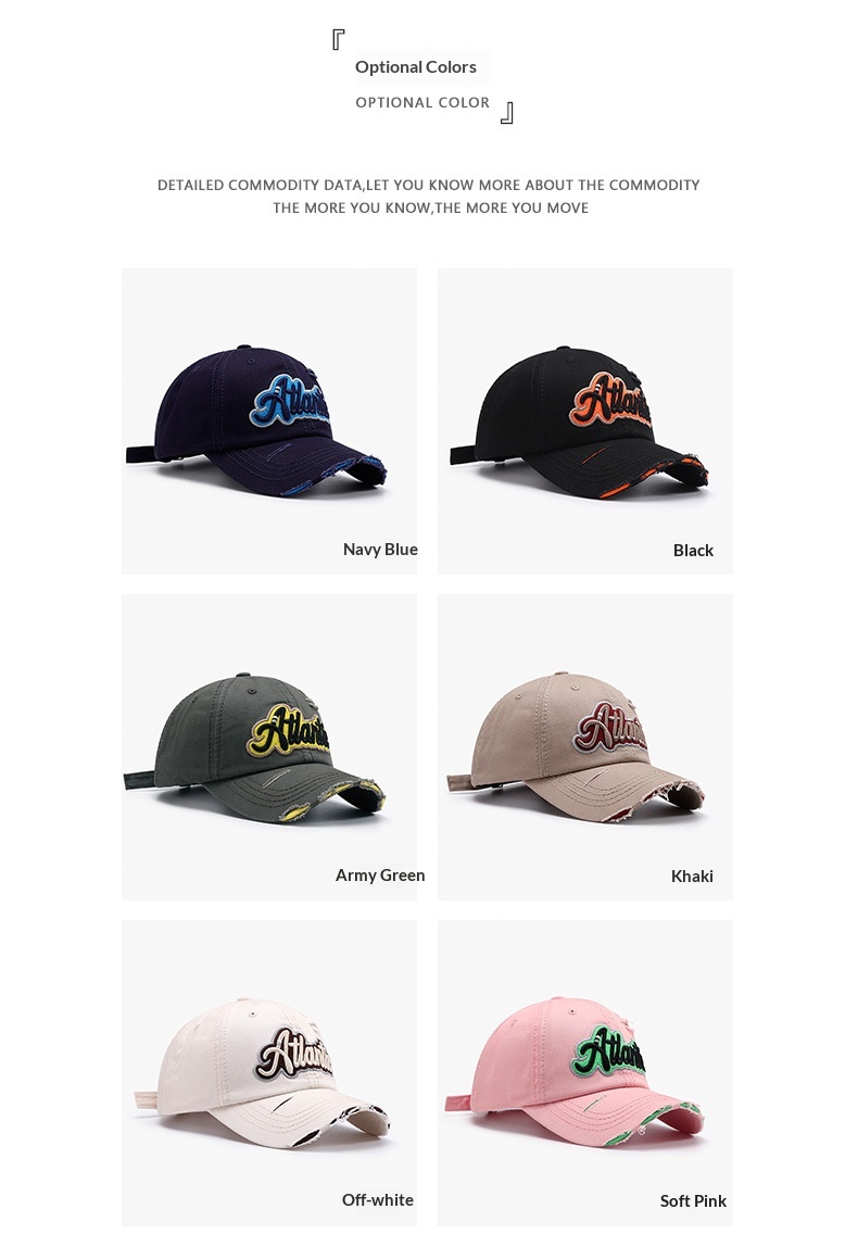 Distressed Baseball Cap For Men Large Head Circumference Fashion_voghion.com