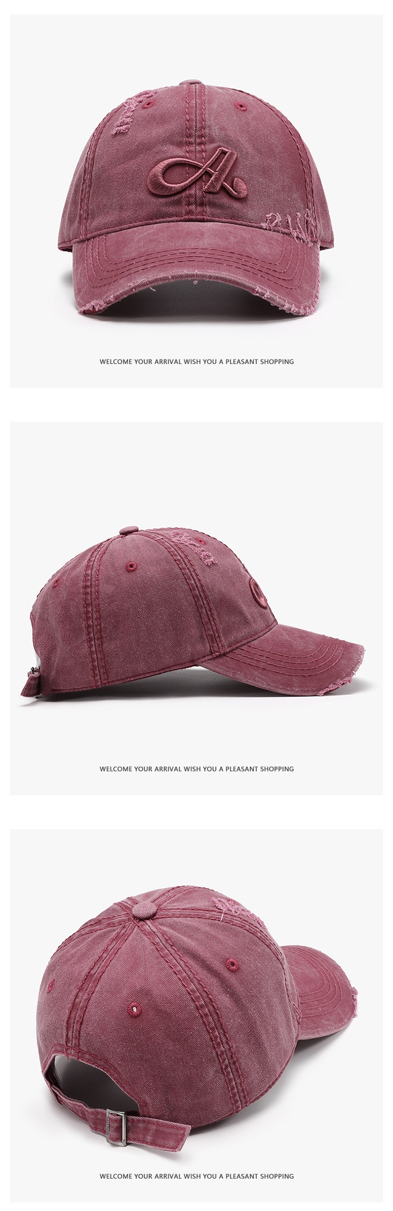 Baseballkeps i bordeaux med broderade bokstäver och vintage_voghion.com
