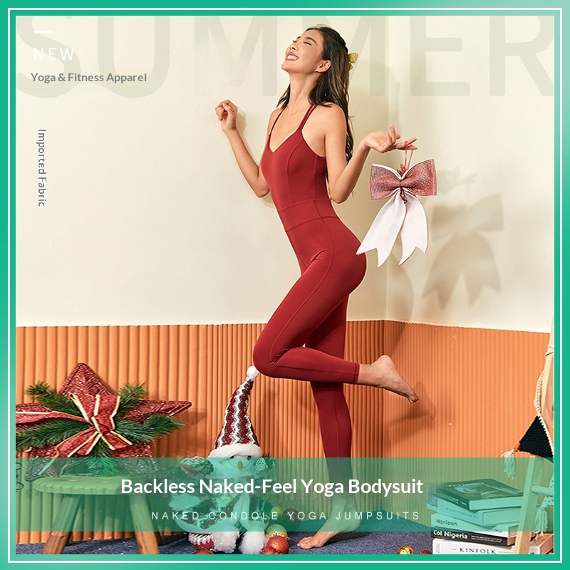Double Thin Strap Cross Back Yoga Bodysuit For Women Training Running Sports Fitness Dance Vest Style_voghion.com