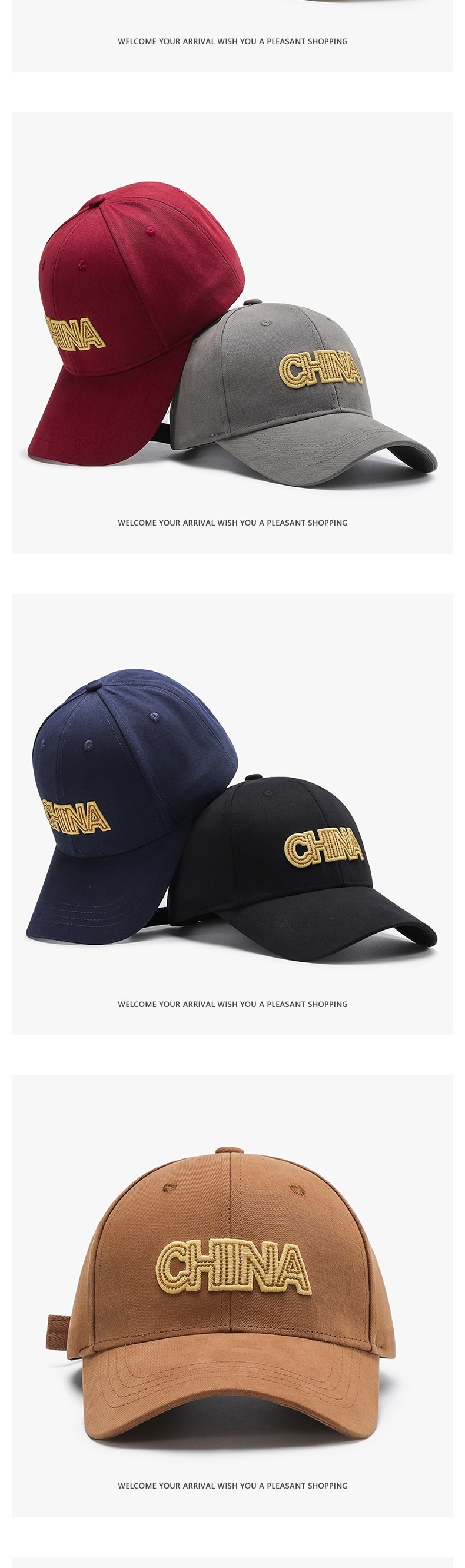 Gorra de béisbol con visera y bordado de letras para mujer_voghion.com