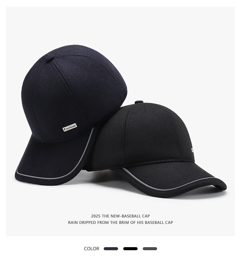 Tor Zur Wildnis Autumn Winter Middle-aged And Elderly Men's Baseball Korean Version Warm Fleece Cotton Hat Sunshade Sunscreen Simple_voghion.com