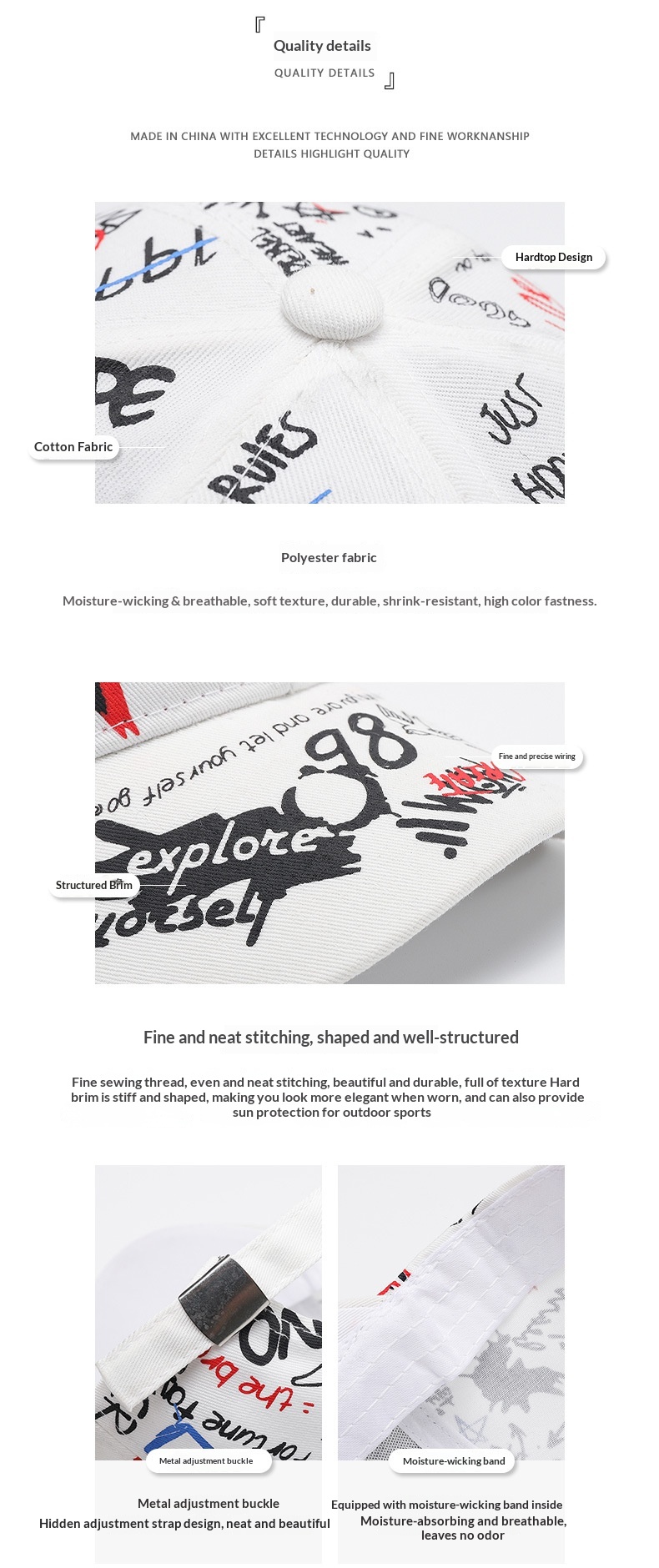 Tor Zur Wildnis INS Sunshade Sun Protection Casual Trendy Women Cartoon Graffiti Print Cap Student Baseball Hat Spring Summer New_voghion.com