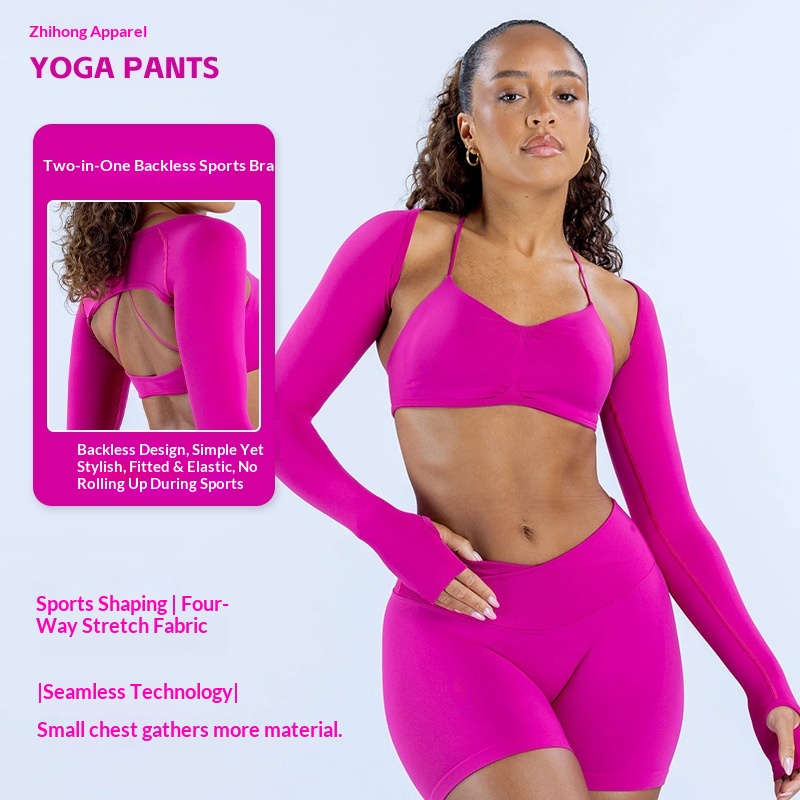 DFYNE Seamless Full Matte Shawl Women High Elastic Sports Beauty Back Long Sleeve Yoga Wear Autumn Winter_voghion.com