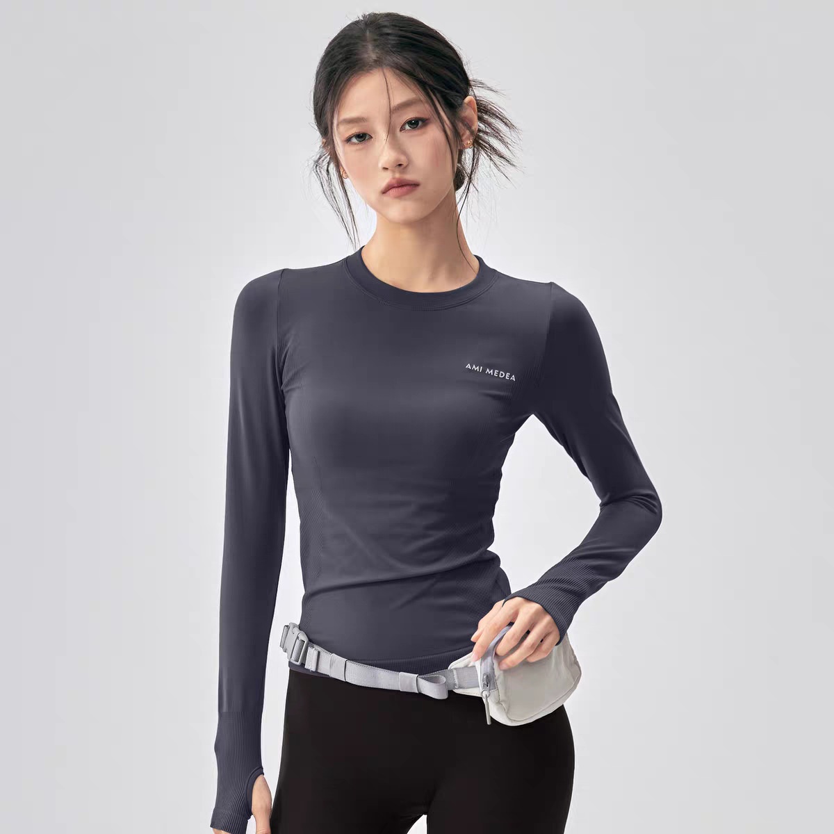 Autumn And Winter New Yoga For Women, Tight-Fitting Long-Sleeve Running Sports Quick-Dry Top, Professional Pilates_voghion.com