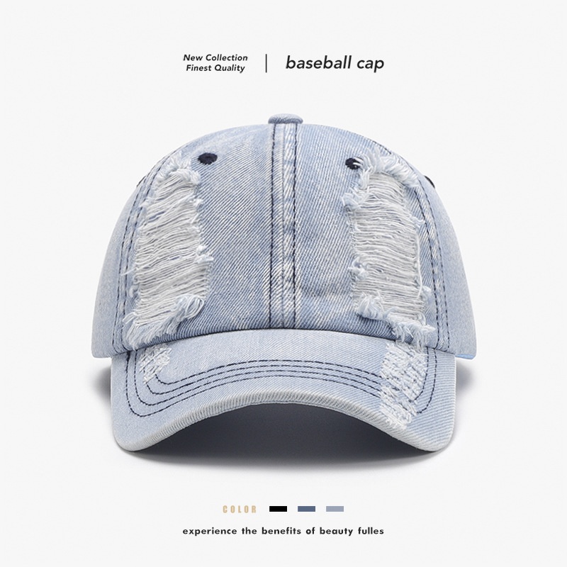 Tor Zur Wildnis Cross-Border Spring And Autumn Men's Large Head Circumference Distressed Washed Soft Top Women's Outdoor Student Travel_voghion.com