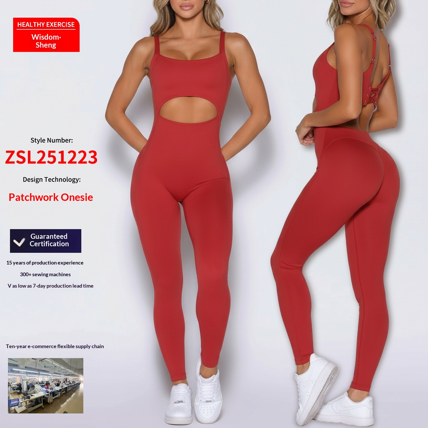 European And American Sexy Tight-Fitting Yoga Sports Bodysuit With Chest Pads, High-Waisted, Hip-Lifting, One-Piece_voghion.com