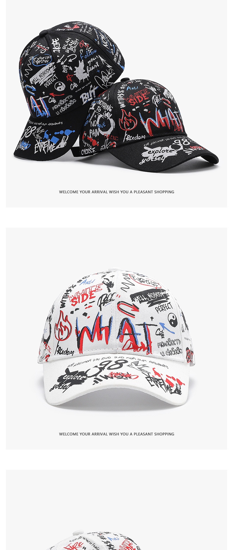 Tor Zur Wildnis INS Sunshade Sun Protection Casual Trendy Women Cartoon Graffiti Print Cap Student Baseball Hat Spring Summer New_voghion.com