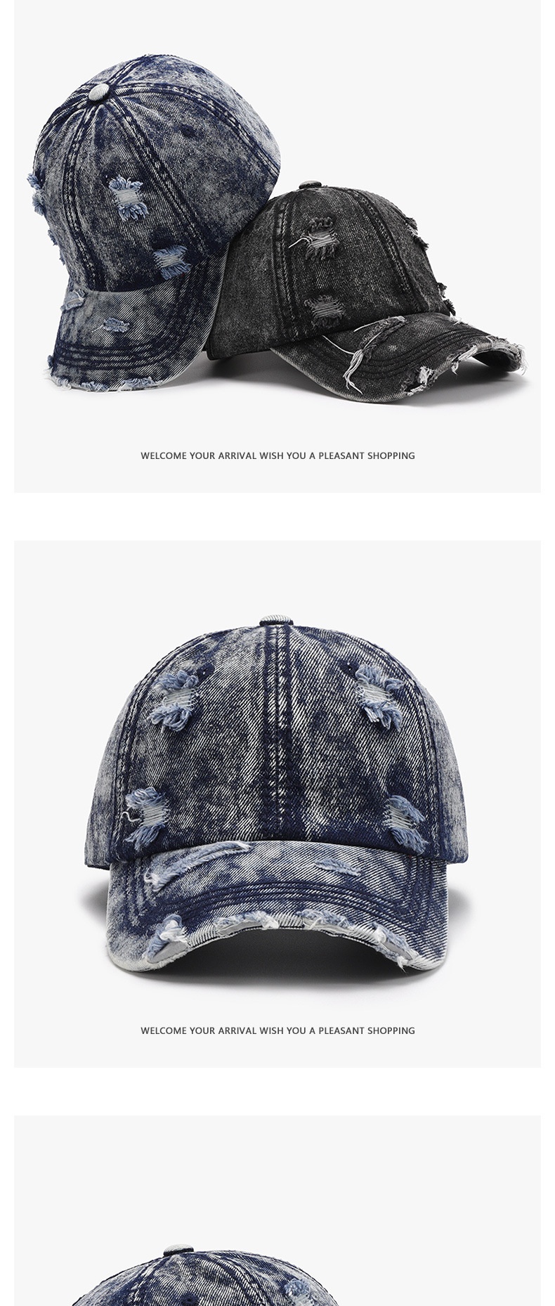 Washed Distressed Baseball Cap For Men And Women, Breathable Hat_voghion.com