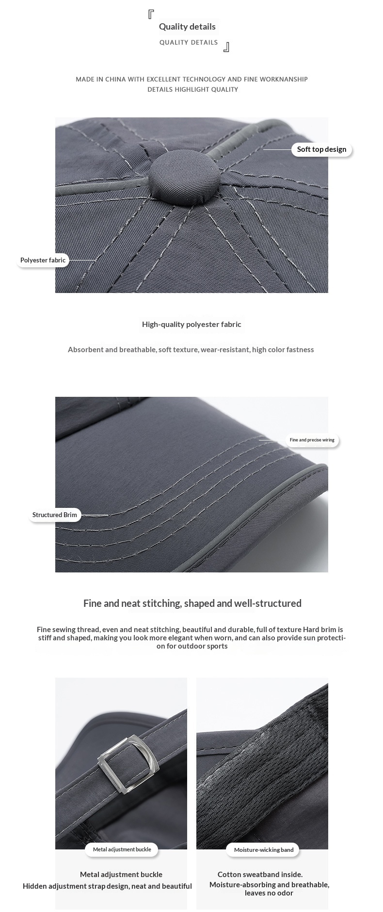 Baseball Cap Summer Unisex Breathable Lightweight Sun Hat_voghion.com