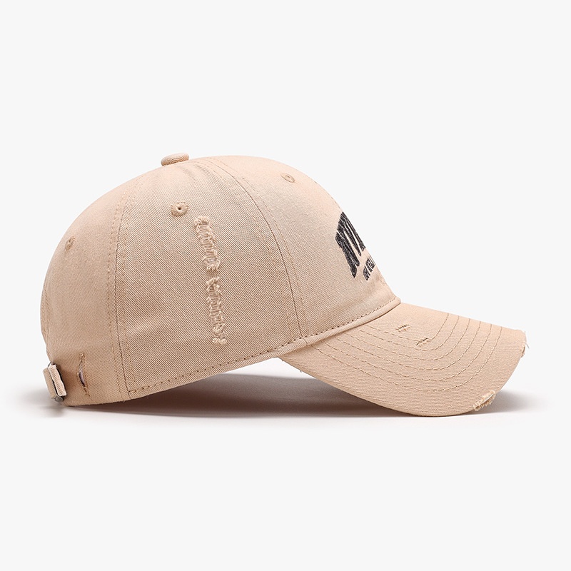 Tor Zur Wildnis Washed Distressed Letter Embroidery Unisex Fashion Baseball Spring Soft Top Outdoor Sports Cap_voghion.com