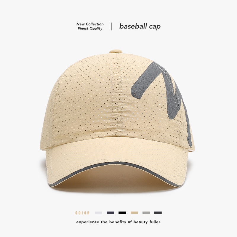 Tor Zur Wildnis Men's Quick-Dry Summer Baseball Sandwich Reflective Breathable Women's Letter Duckbill Cap Sports Sun Hat_voghion.com