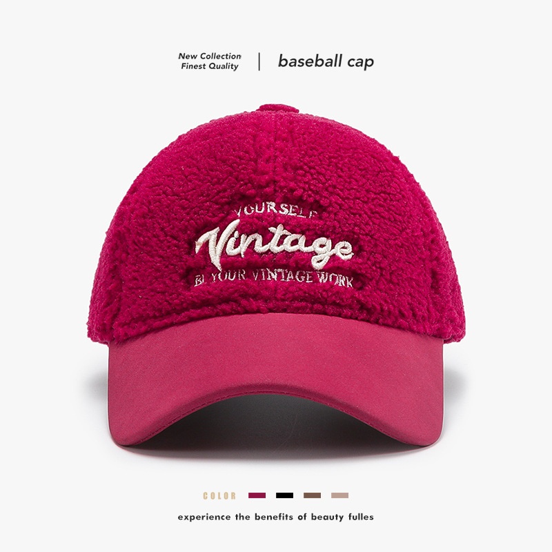 Tor Zur Wildnis Nuovo Cappello da baseball versatile autunno inverno peloso spesso caldo ampia circonferenza della testa snellente per il viso_voghion.com